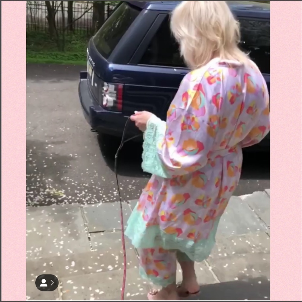 Macbeth Collection Lace Trim Capri Pajamas &Robe - Picture 6 of 7
